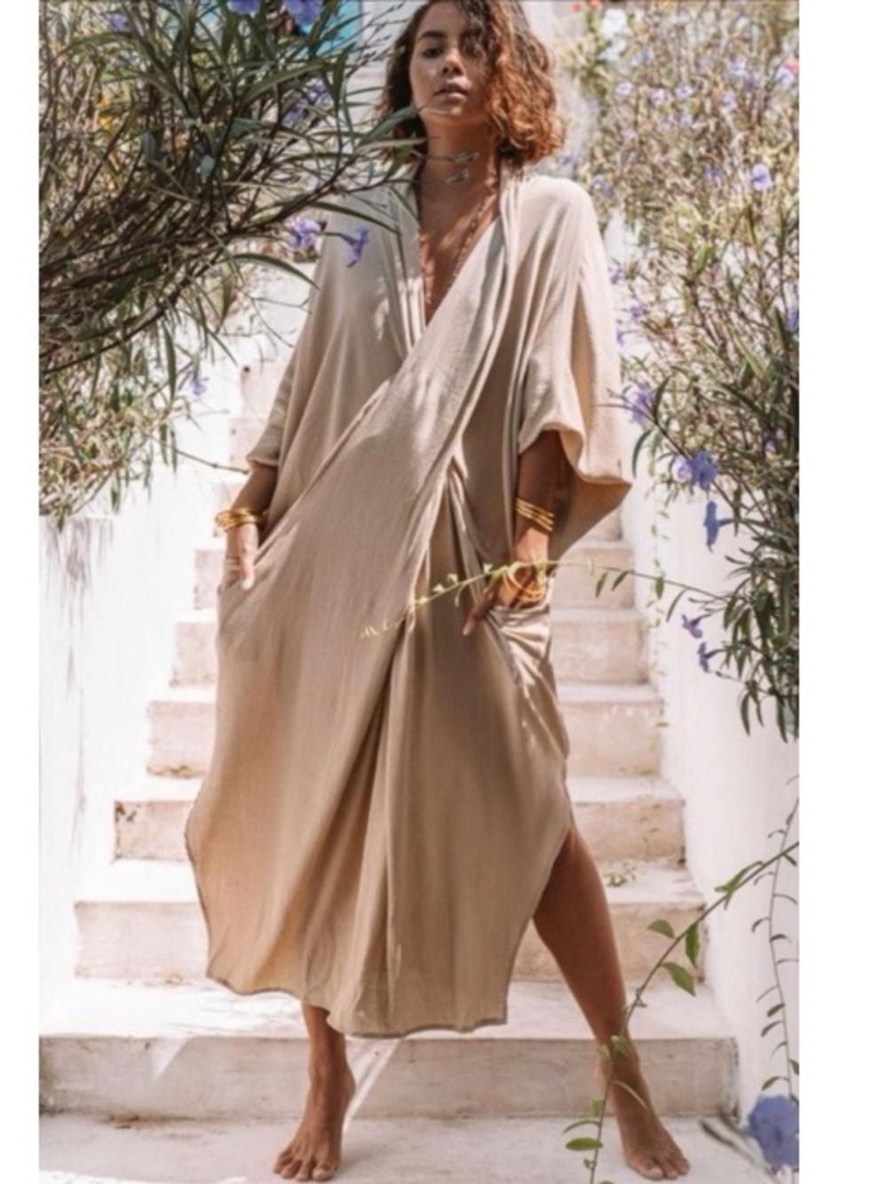 Myrah Penaloza Kaftan In Flax